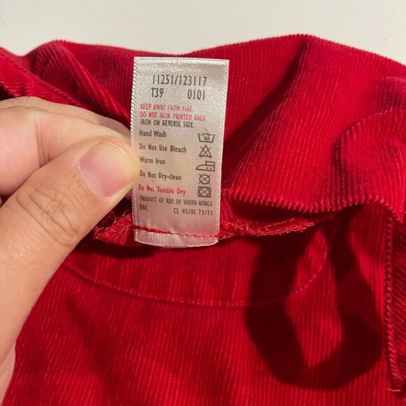 Woolworth's Red Corduroy Jumper Dress w/ Appliqu Dog & Paw Prints‎ - Size 7 - Picture 4 of 6